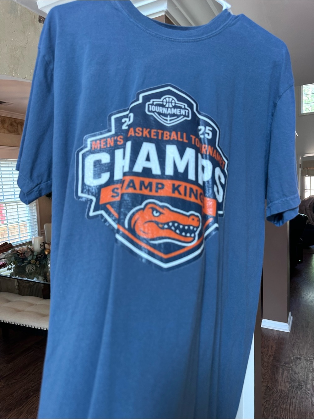 GATORS University of Florida Comfort Colors Blue and Charcoal Crewneck Tee